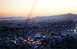 Athen von Oben im Sonnenuntergang